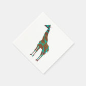 Giraffe Brown en Blauwgroen Silhouette Servetten (Hoek)
