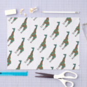 Giraffe Brown en Blauwgroen Silhouette Tissuepapier (Craft)