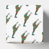 Giraffe Brown en Blauwgroen Siloette Bedankdoosjes (Bovenkant)