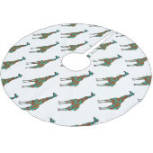 Giraffe Brown en Blauwgroen Siloette Kerstboom Rok (Gekanteld)