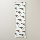 Giraffe Brown en Blauwgroen Siloette Lichaamskussen (Voorkant Verticaal)