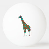 Giraffe Brown en Blauwgroen Siloette Pingpongbal (Achterkant)