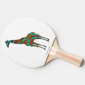 Giraffe Brown en Blauwgroen Siloette Tafeltennisbatje (Zijkant)