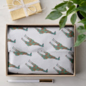 Giraffe Brown en Blauwgroen Siloette Tissuepapier (Geschenk)