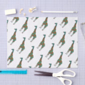 Giraffe Brown en Blauwgroen Siloette Tissuepapier (Craft)
