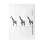 Giraffe Brown en Blauwgroen Siloette Uitnodigingen Wikkel (Voorkant Voorbeeld)