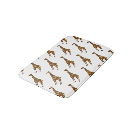 Giraffe Brown en Geel Silhouette Badmat (Gekanteld)