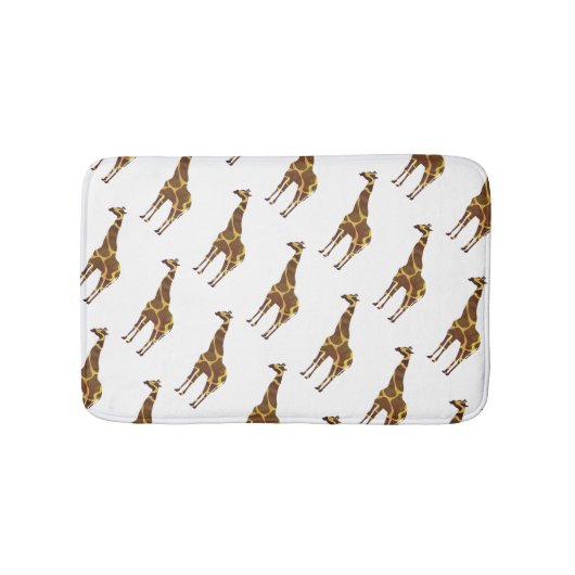 Giraffe Brown en Geel Silhouette Badmat (Voorkant)