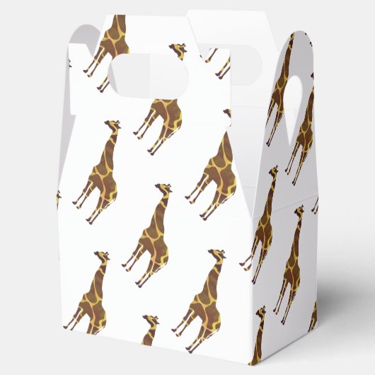 Giraffe Brown en Geel Silhouette Bedankdoosjes (Geopend)