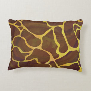 Giraffe Brown en Geel Silhouette Decoratief Kussen