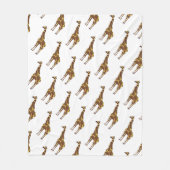 Giraffe Brown en Geel Silhouette Fleece Deken (Voorkant)