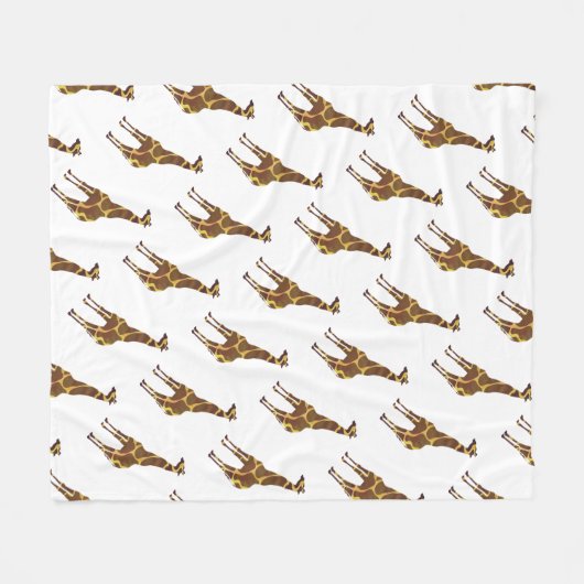 Giraffe Brown en Geel Silhouette Fleece Deken (Voorkant (Horizontaal))