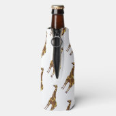 Giraffe Brown en Geel Silhouette Flesjeskoeler (Fles Achterkant)