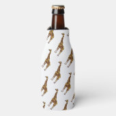 Giraffe Brown en Geel Silhouette Flesjeskoeler (Fles Voorkant)