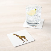 Giraffe Brown en Geel Silhouette Kartonnen Onderzetters (Insitu)