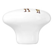 Giraffe Brown en Geel Silhouette Keramische Knop (Zijkant)