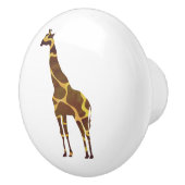 Giraffe Brown en Geel Silhouette Keramische Knop (Rechts)