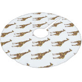 Giraffe Brown en Geel Silhouette Kerstboom Rok (Gekanteld)