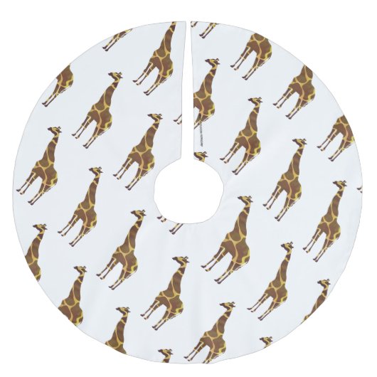 Giraffe Brown en Geel Silhouette Kerstboom Rok (Voorkant)