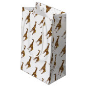 Giraffe Brown en Geel Silhouette Klein Cadeauzakje (Achterkant Gekanteld)