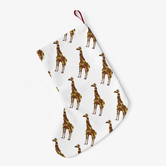Giraffe Brown en Geel Silhouette Kleine Kerstsok (Achterkant (Hangend))