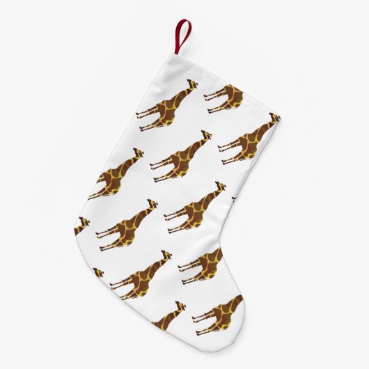 Giraffe Brown en Geel Silhouette Kleine Kerstsok (Voorkant (Hangend))
