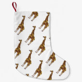 Giraffe Brown en Geel Silhouette Kleine Kerstsok (Voorkant)