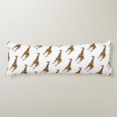 Giraffe Brown en Geel Silhouette Lichaamskussen (Voorkant)
