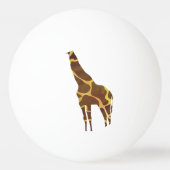 Giraffe Brown en Geel Silhouette Pingpongbal (Voorkant)