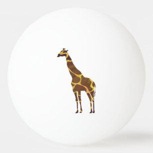 Giraffe Brown en Geel Silhouette Pingpongbal