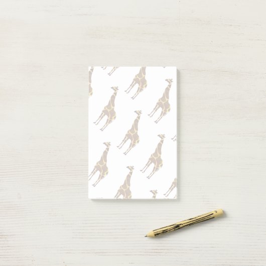 Giraffe Brown en Geel Silhouette Post-it® Notes (Op bureau)