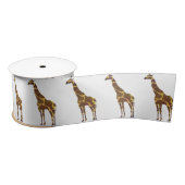Giraffe Brown en Geel Silhouette Satijnen Lint (Spoel)