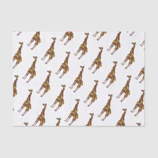 Giraffe Brown en Geel Silhouette Tissuepapier (Voorkant)
