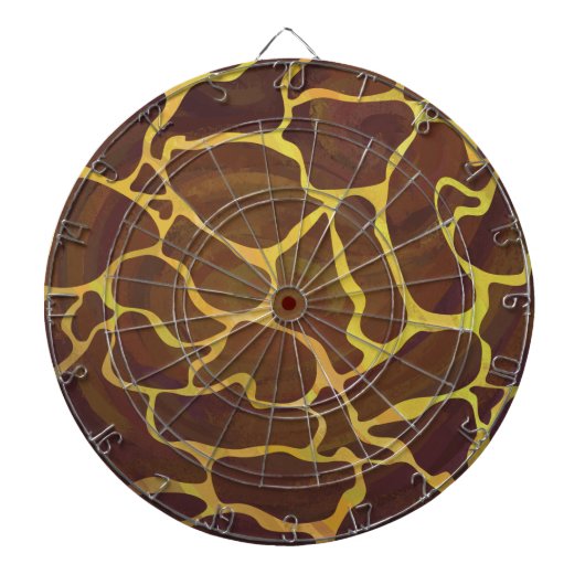 Giraffe Brown en Yellow Print Dartbord (Voorkant)