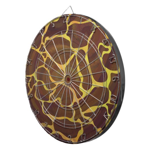 Giraffe Brown en Yellow Print Dartbord (Voorkant Rechts)