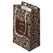 Giraffe Brown Gift Bag Klein Cadeauzakje (Voorkant Gekanteld)