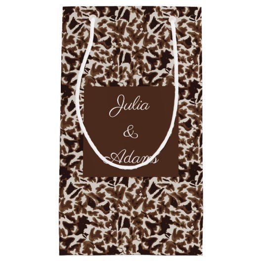 Giraffe Brown Gift Bag Klein Cadeauzakje (Voorkant)