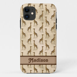 Giraffe Brown Personalized Animal Case-Mate iPhone Case