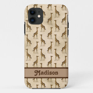 Giraffe Brown Personalized Animal Case-Mate iPhone Case