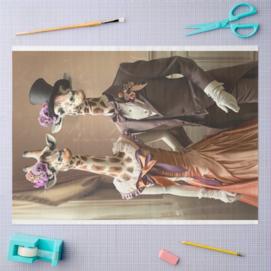 Giraffe bruid bruidegom decoupage tissuepapier (Craft)