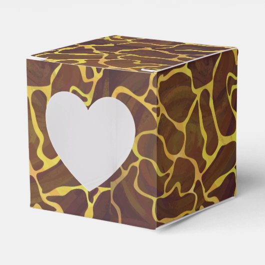 Giraffe Bruin en Geel Print Bedankdoosjes (Voorkant Zijde)