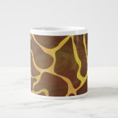 Giraffe Bruin en Geel Print Grote Koffiekop (Voorkant)