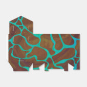 Giraffe Bruin en Teal Print Bedankdoosjes (Uitgevouwen)