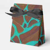 Giraffe Bruin en Teal Print Bedankdoosjes (Voorkant Zijde)