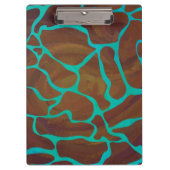 Giraffe Bruin en Teal Print Klembord (Voorkant)