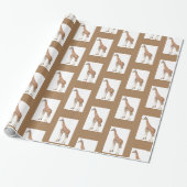 Giraffe bruin en wit glanzend omslagpapier cadeaupapier (Uitgerold)