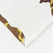 Giraffe Bruine en Gele Silhouet Fleece Deken (Hoek)