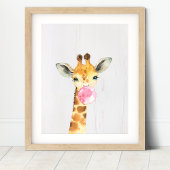Giraffe Bubble Safari Oerwoud Nursery Art Print