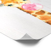 Giraffe Bubble Safari Oerwoud Nursery Art Print (Hoek)