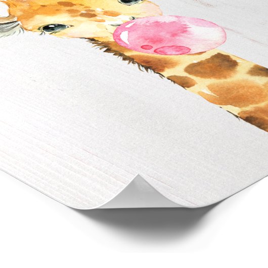 Giraffe Bubble Safari Oerwoud Nursery Art Print (Hoek)